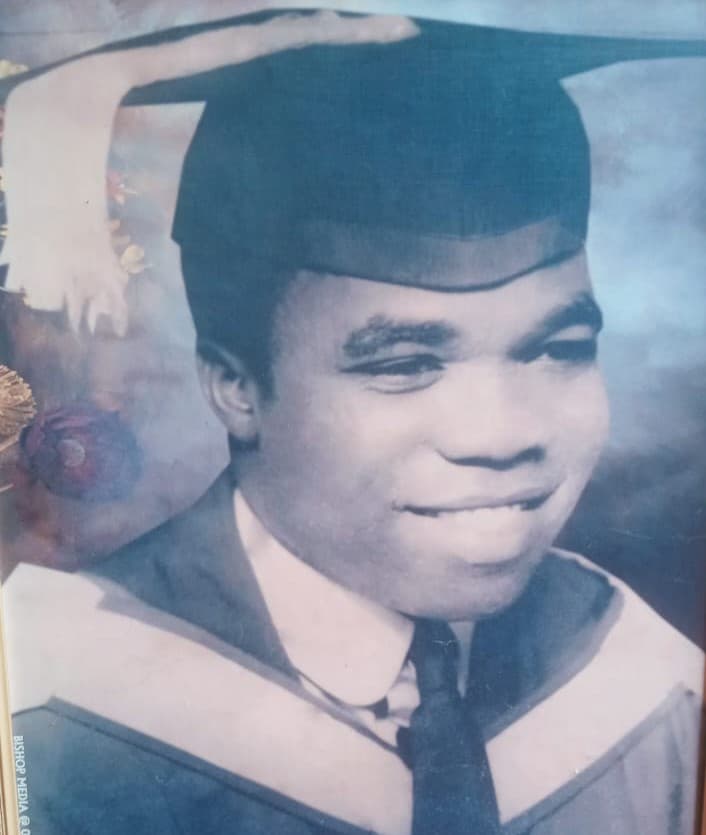 Sir Louis Anyanwu in graduation cap and gown